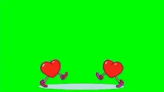 Top heart animation green screen for whatsapp status