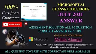 Microsoft AI Classroom Series - Microsoft AI Classroom Series Answer July 2021