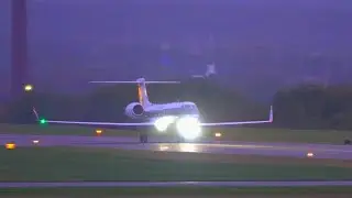 Powerful Gulfstream G-V Dusk Take Off [4K Video]