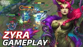 ZYRA GAMEPLAY 💥 ¡EL NUEVO SUPPORT HACE MUCHÍSIMO DAÑO! - WILD RIFT.