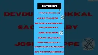 RCB squad | IPL 2021 | All Teams Players List  & Records| CSK, MI, KKR, RCB, DC, RR, PBKS, SRH List