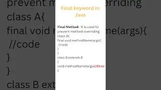 Final keyword in Java