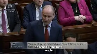 Micheál Martin receives standing ovation as he tenders his resignation as Taoiseach