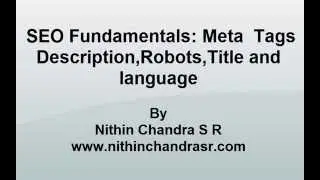 Meta Description,Robots,Title and language | SEO