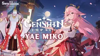 【SanyMuCos】Genshin Impact Yae Miko Cosplay Costume Plus Size Detail Show
