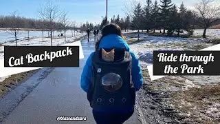 Cat Backpack Ride through the Park