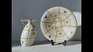 Ruscha Keramik, Statement Sculptural Charger Plate, Fat Lava Glaze Décor, 1960s-70s, West Germany