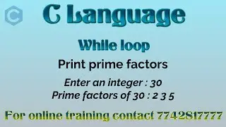 program to print prime factors of a number in c
