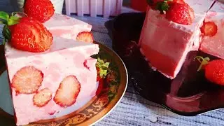 ПОКА ЕСТЬ КЛУБНИКА, ГОТОВЛЮ ТАК!  КЛУБНИЧНЫЙ ТОРТ БЕЗ ВЫПЕЧКИ!🍓🍓🍓🍓🍓#безвыпечки