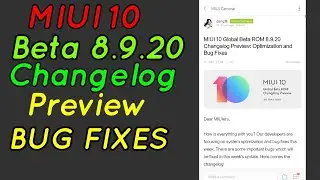MIUI 10 Beta 8.9.20 Changelog Preview || So Many Bugs Fixed || Redmi note 4 || Hindi = हिन्दी