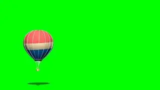 3d ballon landing green screen effect for chromakey