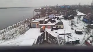 Переезд по жд мосту через реку Кама от Перми-2 до Пермь-Сортировочная