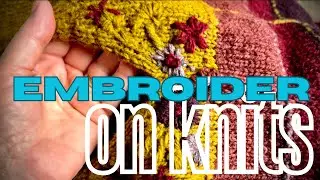 Creative embroidery on knitted sweater