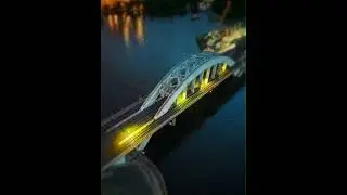 Night city drone timelapse