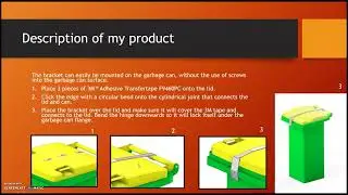 Presentation of product development garbage can lid holder