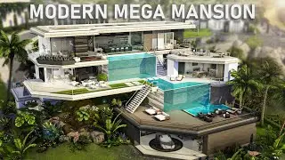 Ultimate Modern Mega Family Mansion | Sims 4 Speed Build + Full Tour | NO CC | NEW Glass Windows