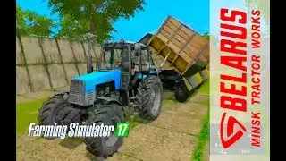 Farming Simulator 2017. Трактор Беларус МТЗ 1221.1 Прицеп ПТС 12.