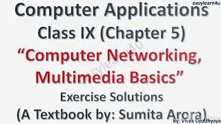 Computer Class 9 Chapter 5 Solved | Computer Networking, Multimedia Basics | Solved Sumita Arora