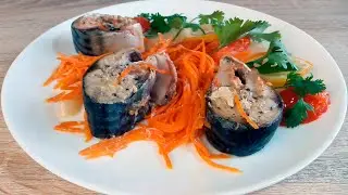 Просто складываю СКУМБРИЮ с ОВОЩАМИ в противень и запекаю в ДУХОВКЕ.