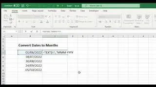 Convert Date to Month by using TEXT Formula in Excel