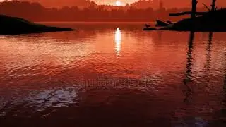 stock footage evening scene with sunset on sea sunset in forest 1