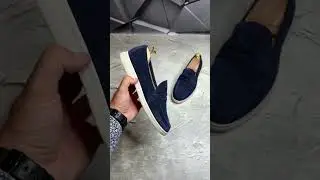 Чоловічі сині замшеві лофери