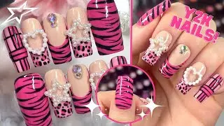TRENDY Y2K PRESS ON NAILS| STEP BY STEP TUTORIAL HOW TO Y2K NAILS| ANIMAL PRINT NAILS| MADAM GLAM