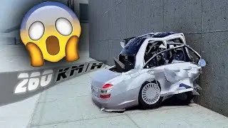 Mercedes-Benz. Speed. Concrete Wall. BeamNG Drive.