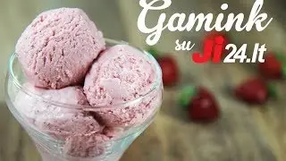 Naminiai braškiniai ledai
