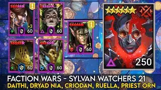 Sylvan Watchers Faction Wars 21 - Daithi, Criodan, Nia, Orn, Ruella  | Raid Shadow Legends Guide
