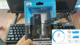 Gacha USB to LAN Gigabit!? Tembus 100 Mbps