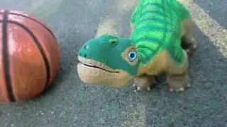 The Cute Pleo At The BasketBall Court!