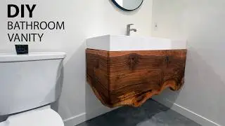 EASY DIY Bathroom Vanity with Live Edge Walnut