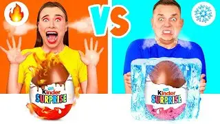 Gorące vs Zimne Jedzenie Wyzwanie | Jadalna bitwa BaRaDa Challenge