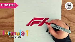 Como dibujar el logo de FORMULA 1 en PIXEL ART – Tutorial paso a paso 