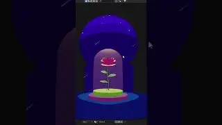 Rose In Glass "Beauty and The Beast" | 3D Blender Progress #Shorts #3d #blender