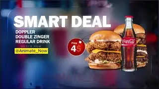 Smart Deal Moraph Glass Food Manu Motion Graphics in After Effect / Burger Design Animated Food