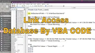 How to link Access database by Vba Code