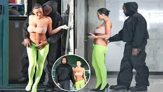 Kanye West pulls down wife Bianca Censori’s lowslung neon tights ahead of date at Cheesecake Factory