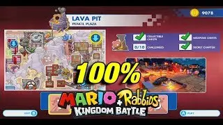 All Chests / Collectibles at Lava Pit (World 4) | Mario + Rabbids Kingdom Battle