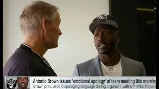 Antonio Brown issues "emotional apology" at team meeting this morning