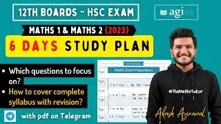 6 Days Maths Study Plan Maths 1 & 2 | HSC Commerce 2023 | Class 12th Board Exam 2023 | Akash Agrawal
