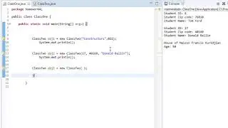 Invoking a java Constructor chain with an object in another class