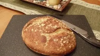 No-Knead Honey Oatmeal Bread (Easy... No Mixer... No Yeast Proofing)