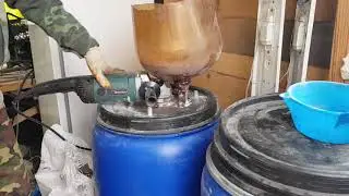 Homemade grain crusher from a grinder. Channel Dad, Mom, We Are from a Simple Family