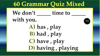 60 Grammar Mixed Quiz | English Grammar test | English All Tenses Mixed Quiz | No.1 Quality English