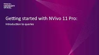 NVivo 11 Pro: Introduction to queries