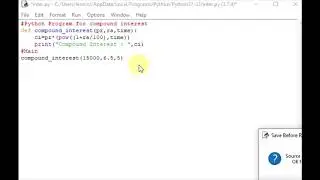 Python Program for compound interest