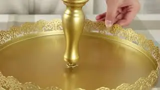 7Pcs Amalfi Decor Metal Top Crystal Cake Stand Round Heart Wedding Display Tower