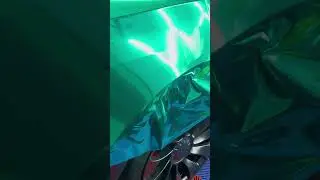 Chrome wrap Tiffany this chrome is so easy to lay it’s amazing. #wraps #wrapped #chrome #tesla